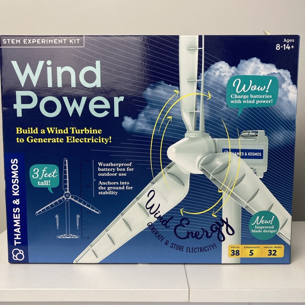 Thames & Kosmos Wind Power V4.0 STEM‎ Experiment Kit | Build a 3ft Wind Turbine